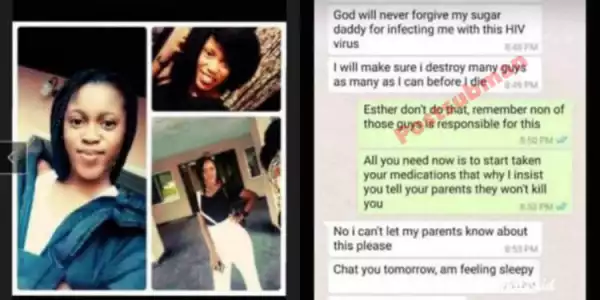 Angry Lady vows to infect Nigerian men with HIV after contracting from her Sugar Daddy – Read WhatsApp Conversation